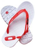 Chinelo Oakley Branco e Vermelho MOD:30184